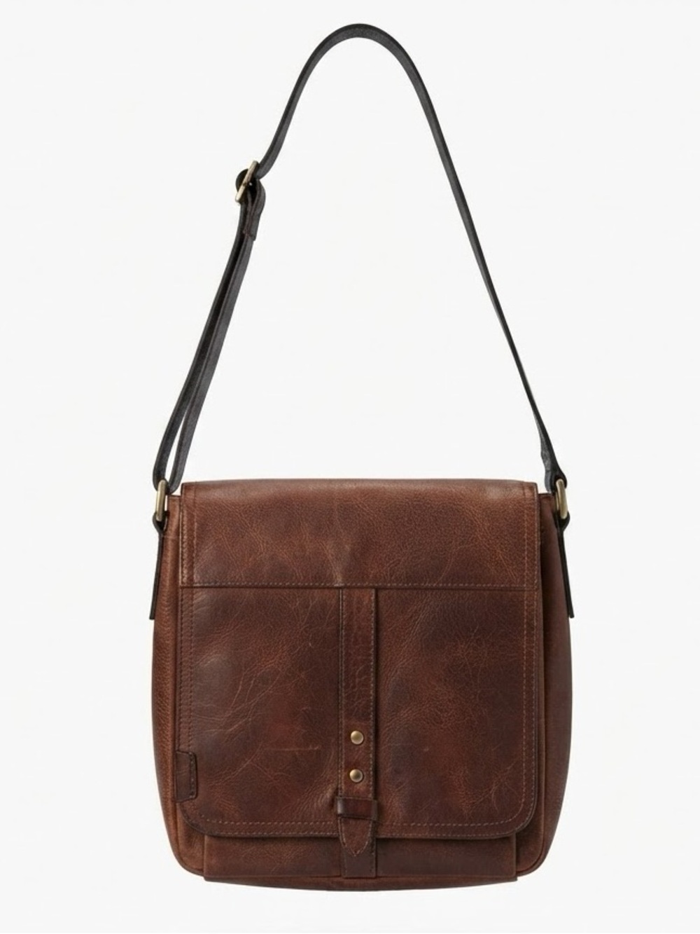 Fossil Leather Messenger Bag Crossbody Bag Purse Dark Brown